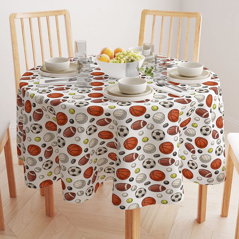 Round Tablecloth， 100% Polyester， 90 Round， Athletics