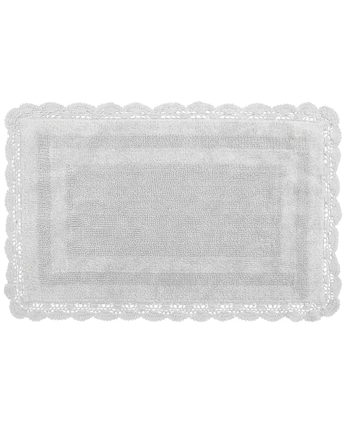 Laura Ashley Crochet Reversible Cotton Bath Rug 17 x 24