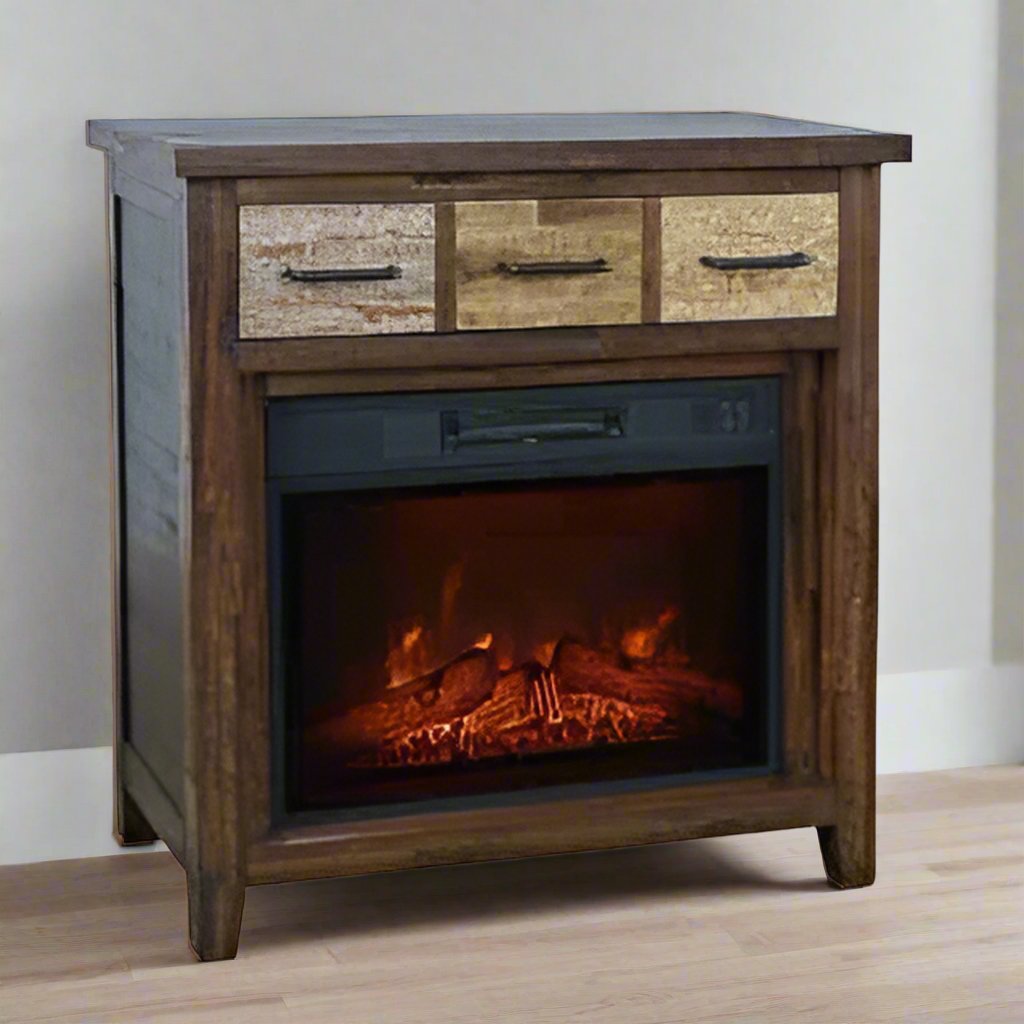 Painted  Electric Fireplace & Media Console - 32