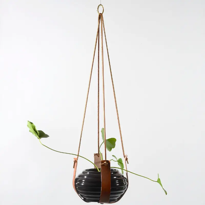 Home Decor Fashion PU Leather Plant Hanger Creative Plant Hanging Hammock Balcony Or Garden Supplies