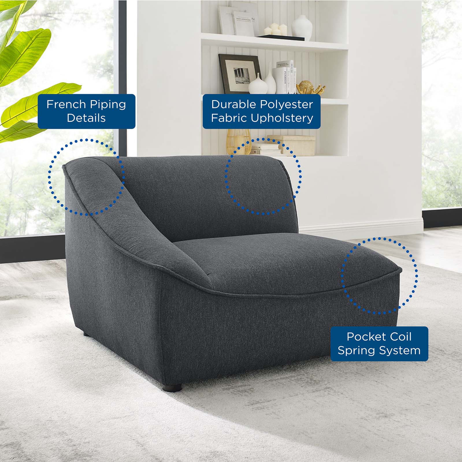 Comprise Left-Arm Sectional Sofa Chair-EEI-4415