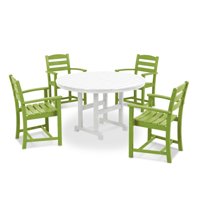 Polywood La Casa Café 5-Piece Round Farmhouse Dining Set PWS132-1