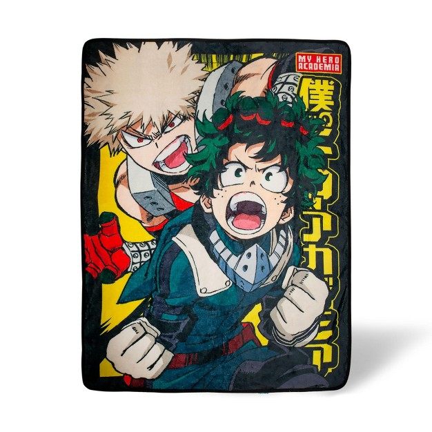 Just Funky My Hero Academia Izuku amp Katsuki Fleece Throw Blanket 45 X 60 Inches