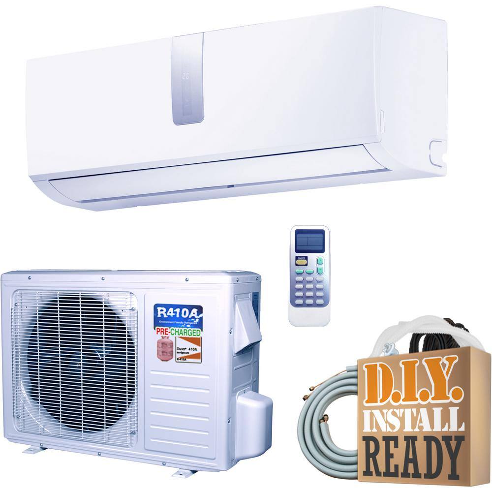 Ramsond DIY Super Efficiency 9000 BTU 34+ Ton Inverter Ductless Mini Split Air Conditioner and Heat Pump - 110V60Hz 27SEG