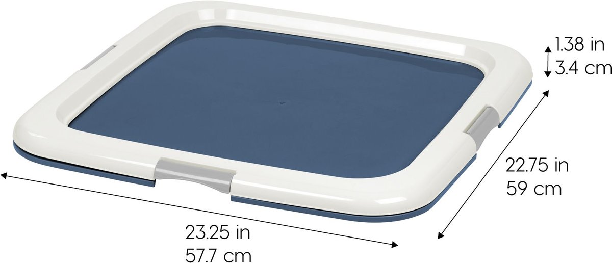 IRIS USA Puppy Training Pee Pad Tray， Navy