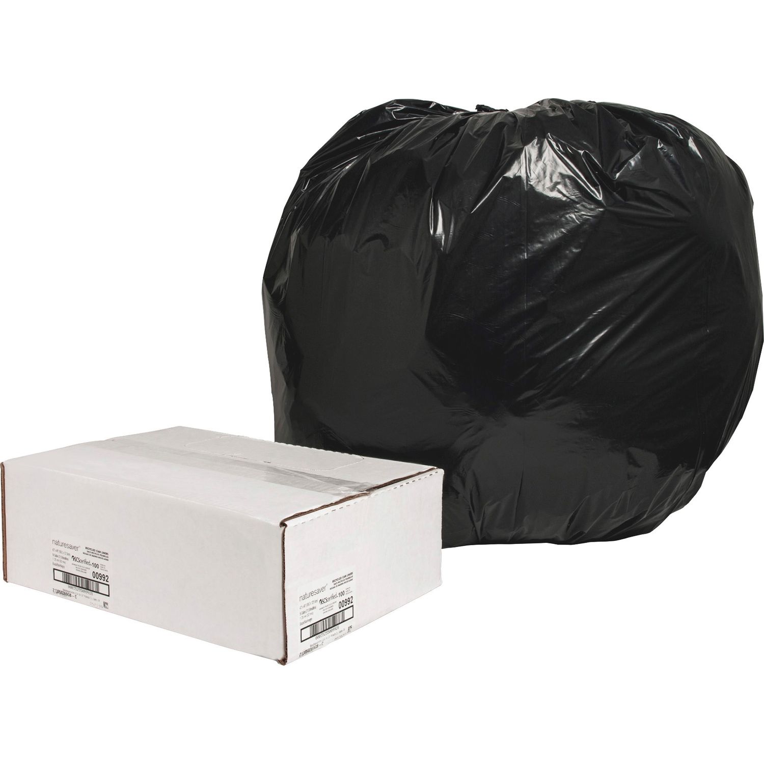 Black Low-density Recycled Can Liners by Nature Saver NAT00992