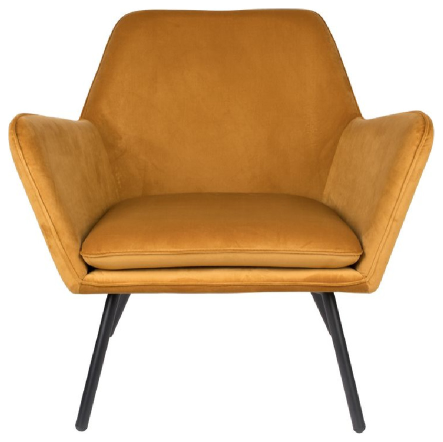 Gold Velvet Accent Chair  DF Bon   Midcentury   Armchairs And Accent Chairs   by Luxury Furnitures  Houzz