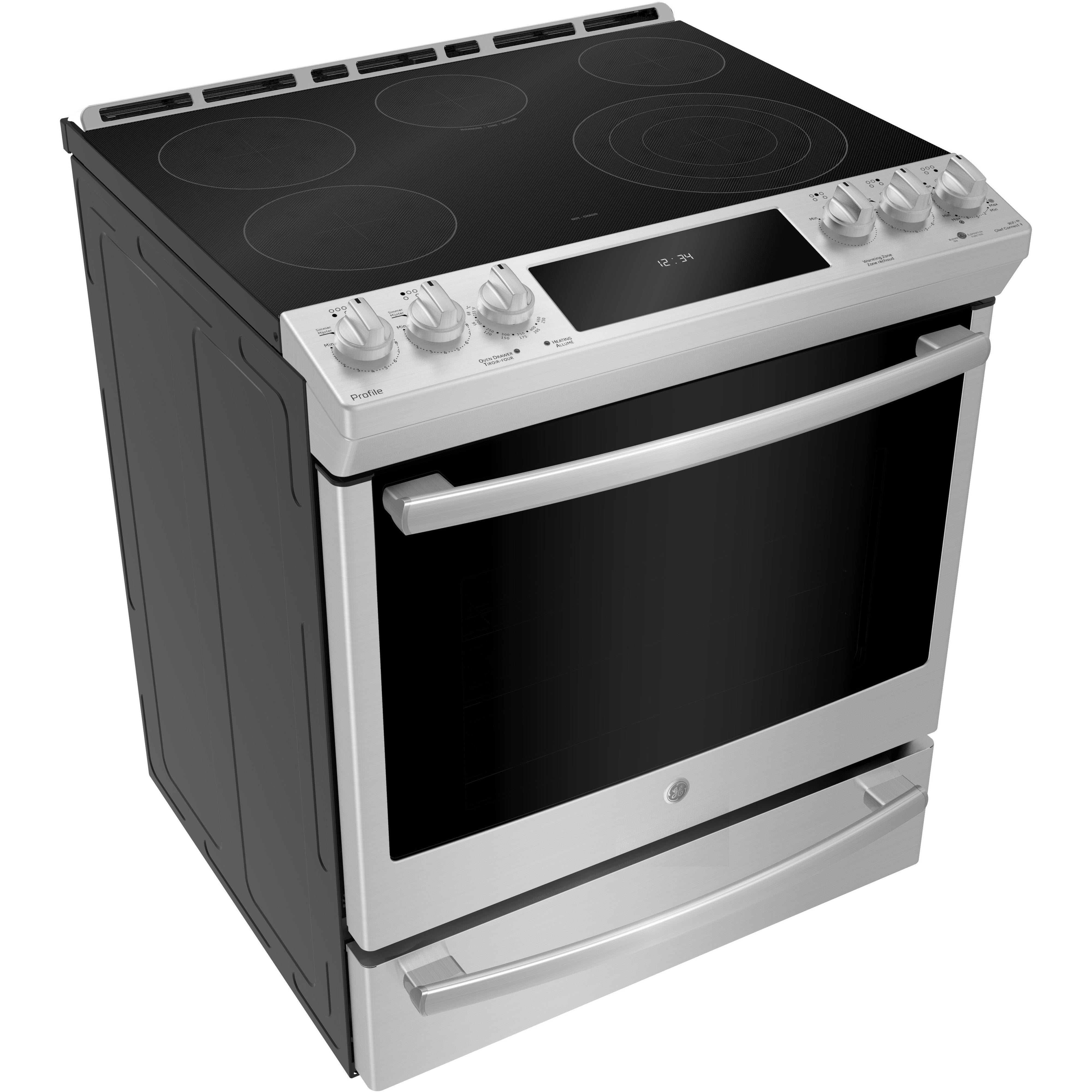 GE Profile 30-inch Slide-in Electric Range with True European Convection Technology PCS940YMFS