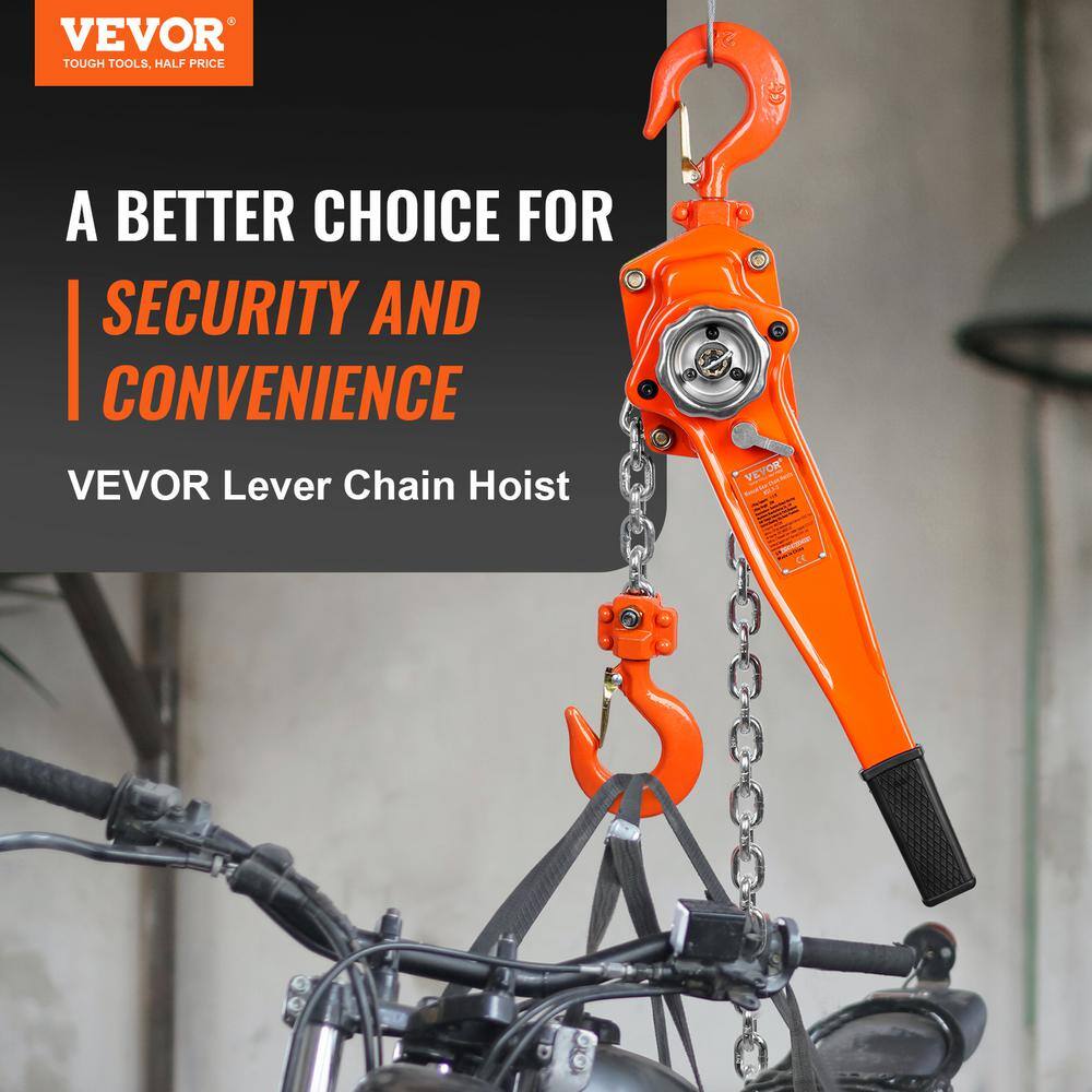 VEVOR 1-12 Ton Manual Lever Chain Hoist 20 ft. Lever Hoist with Weston Double-Pawl Brake for Garage Factory Dock CGSBH112T20FTZ1XBV0