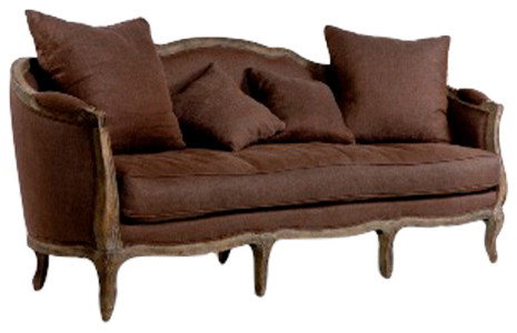 Maison Sofa  Aubergine Linen   Traditional   Sofas   by HedgeApple  Houzz