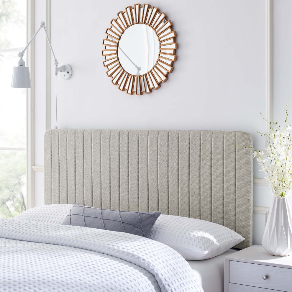 Milenna Channel Tufted Upholstered Fabric Twin Headboard   Transitional   Headboards   by Modway  Houzz