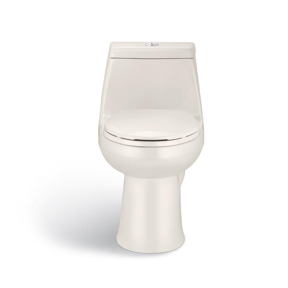 Glacier Bay 1-Piece 1.1 GPF1.6 GPF High Efficiency Dual Flush Elongated All-in-One Toilet in Biscuit N2420-BISC