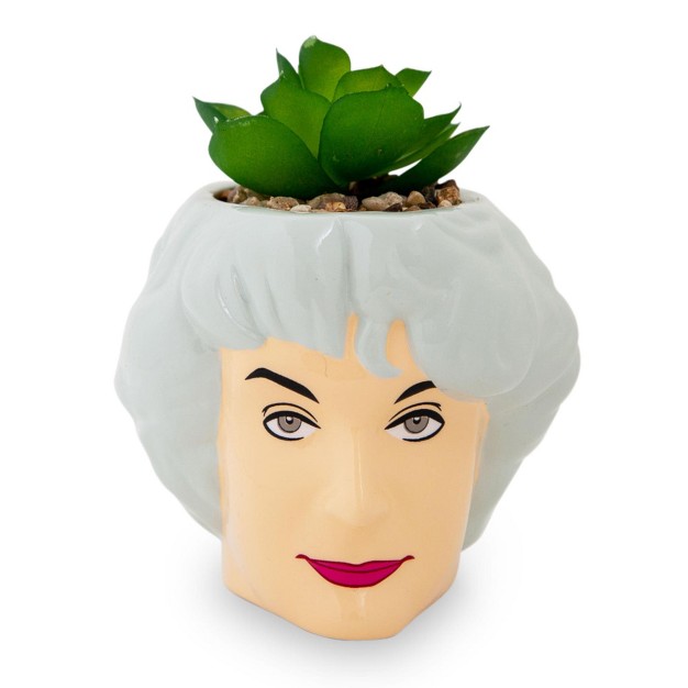 Silver Buffalo The Golden Girls Dorothy 3 inch Ceramic Mini Planter With Artificial Succulent