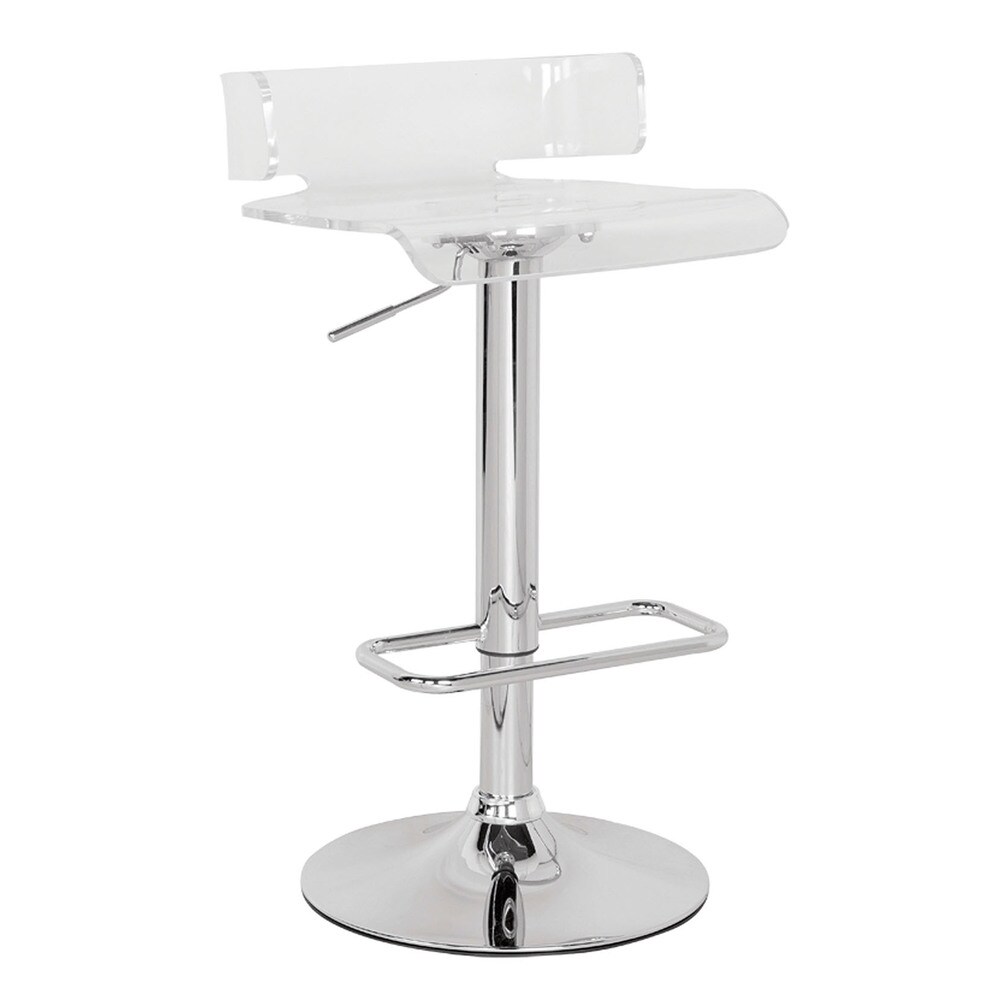 Clear   Chrome Rania Adjustable Stool w/Swivel