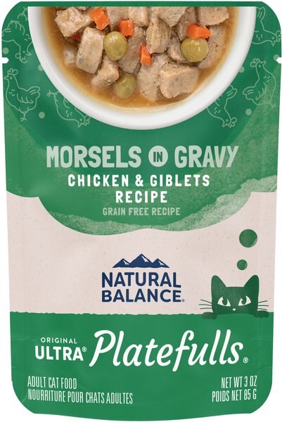 Natural Balance Platefulls Chicken and Giblets Formula in Gravy Grain-Free Cat Food Pouches