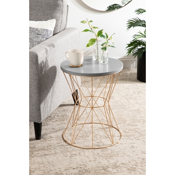 Kate and Laurel Mendel Round Metal End Table - 16x16x20