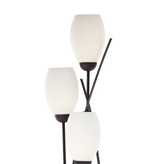 Tall Ginger Black Tulip White Cased Glass Shades For Living Room Bedroom Uplight