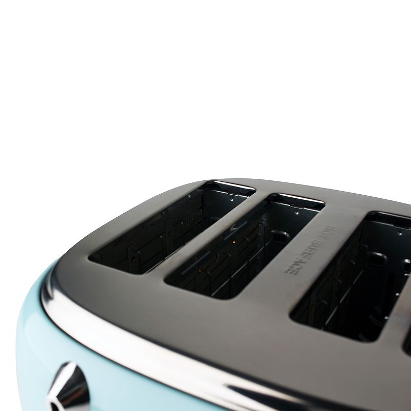 Haden Heritage 4-Slice Wide Slot Stainless Steel Body Retro Toaster， Turquoise