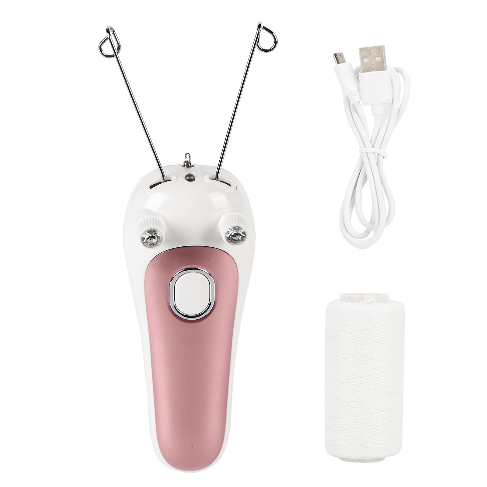 Electric Threading Epilator Physical Threader Hair Remover For Face Arm Leg Usepink