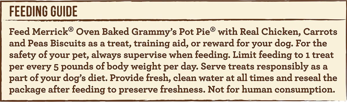 Merrick Oven Baked Grammy's Pot Pie w/ Real Chicken， Carrots and Peas Dog Treats