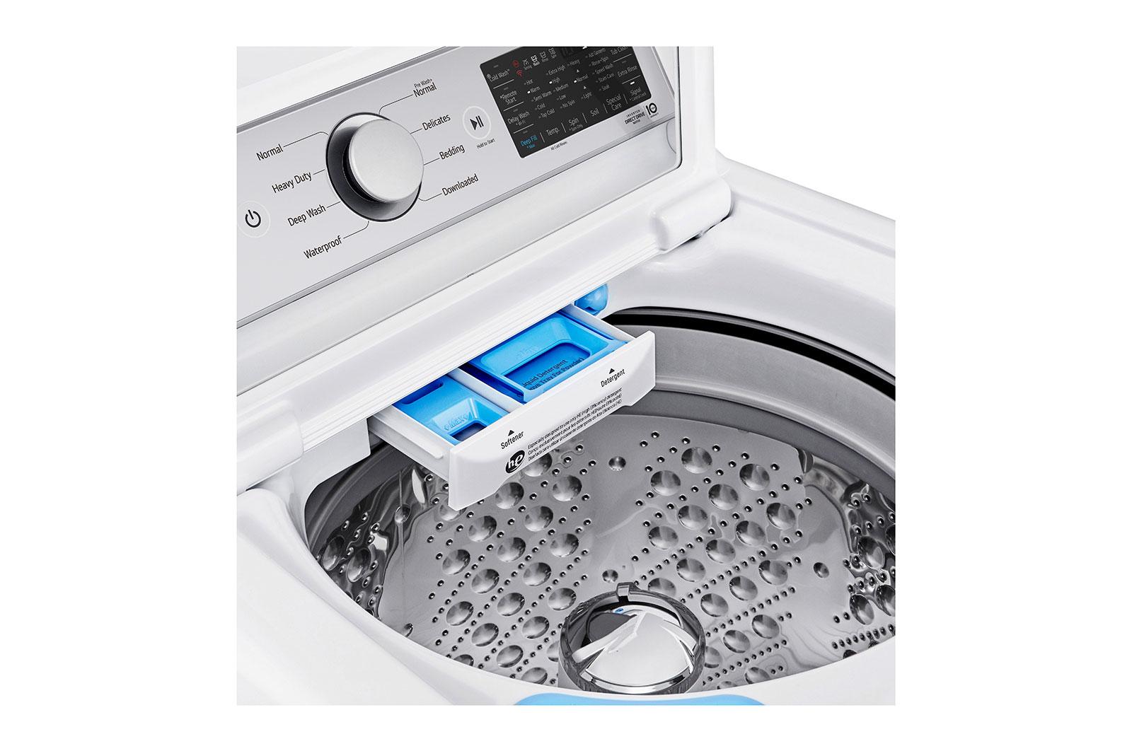 Lg WT7405CW 5.3 Cu.Ft. Mega Capacity Smart Wi-Fi Enabled Top Load Washer With 4-Way™ Agitator & Turbowash3D™ Technology