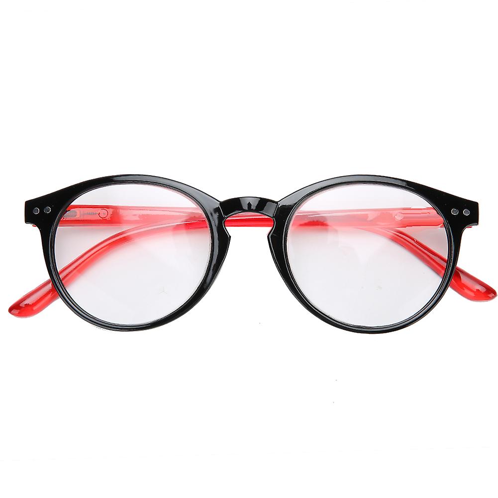 Fashionable Reading Glasses Spring Hinge Portable Presbyopic Glasses  Eyeglasses For Men Women(+150 Blackred)