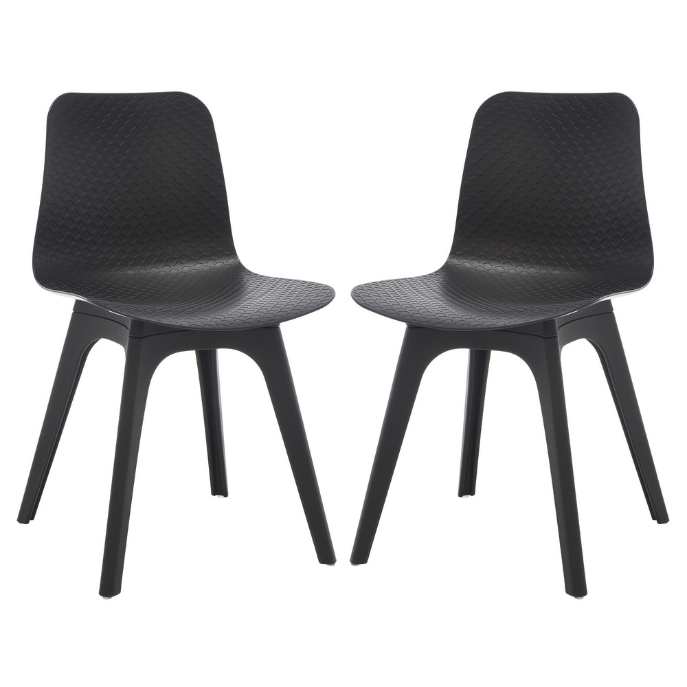 SAFAVIEH Couture Damiano Molded Plastic Dining Chair (SET of 2)   17.5 IN W x 18 IN D x 31.5 IN H