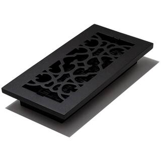 Decor Grates Victorian 10 in. x 4 in. Floor Register in Cast Iron Black AC410-BLK