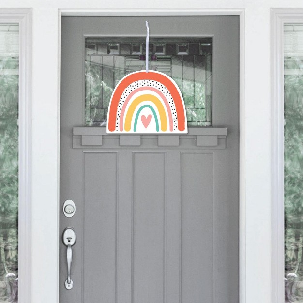 Big Dot Of Happiness Hello Rainbow Hanging Porch Boho Baby Shower And Birthday Party Outdoor Decor Front Door Decor 1 Piece Sign