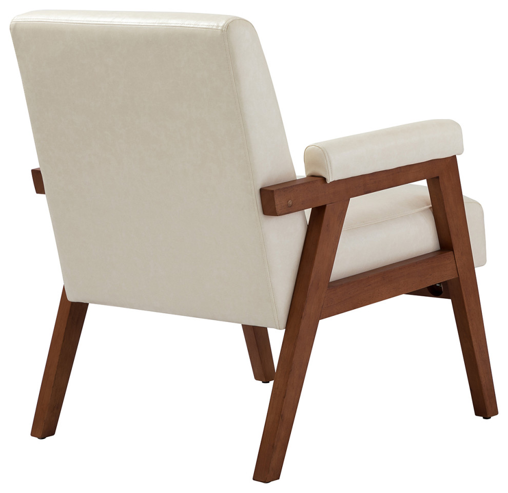 Vegan Leather Armchair With Tufted Design  Set of 2   Midcentury   Armchairs And Accent Chairs   by Karat Home  Houzz