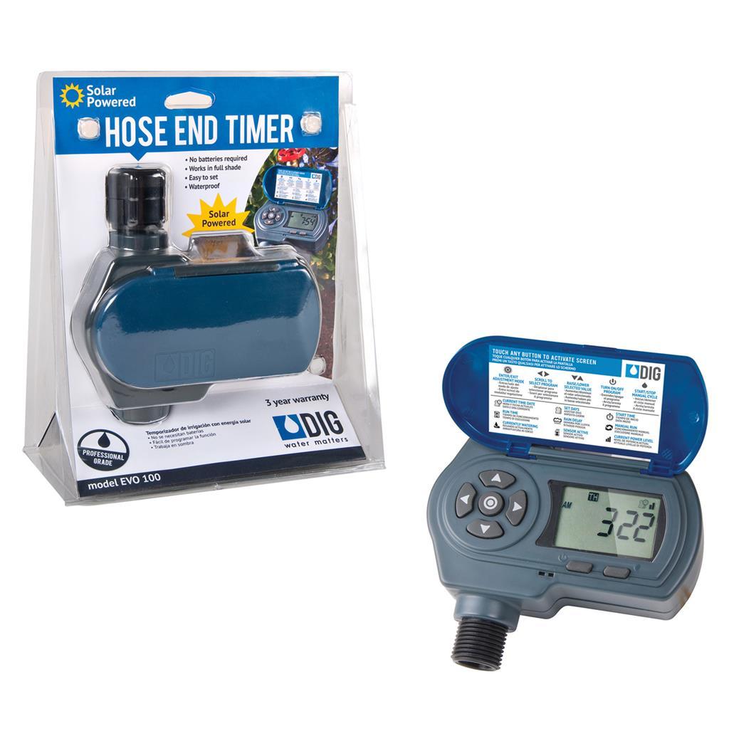 EVO 100 Waterproof Solar Powered Digital Hose End Timer (Tap Timer) for Drip Irrigation