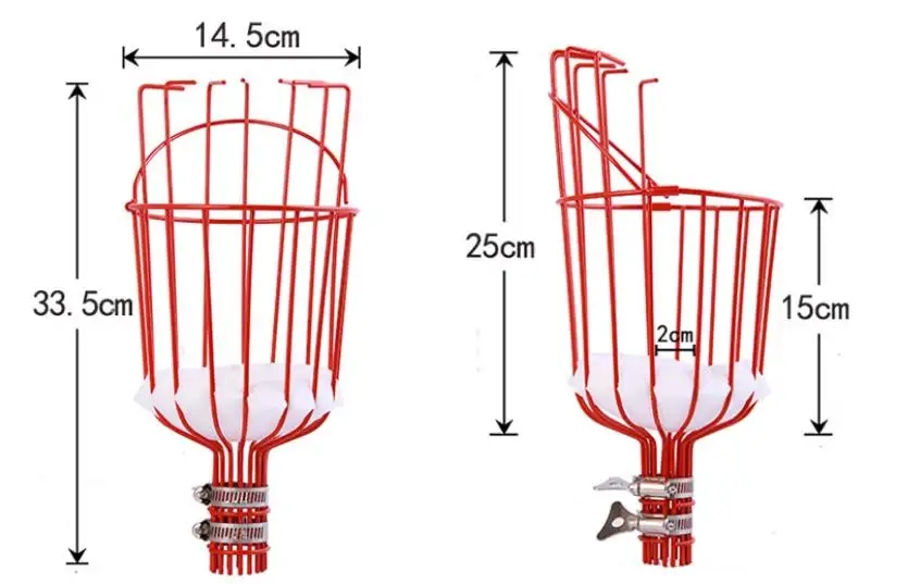 Adjustable Fruits Picker Tool with Stainless Steel Pole and Big Basket  Garden Fruit Catcher Hand Tool  Equipment Tree Picker