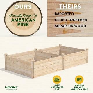 Greenes Fence 4 ft. x 8 ft. x 17.5 in. Original Pine Raised Garden Bed RCP6S6T35B