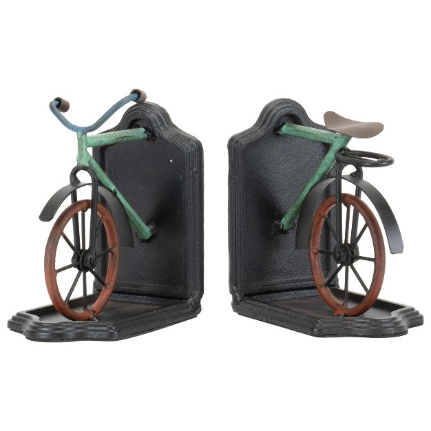 Multicolor Set Of 2 Metal Bicycle Bookends Foreside Home amp Garden