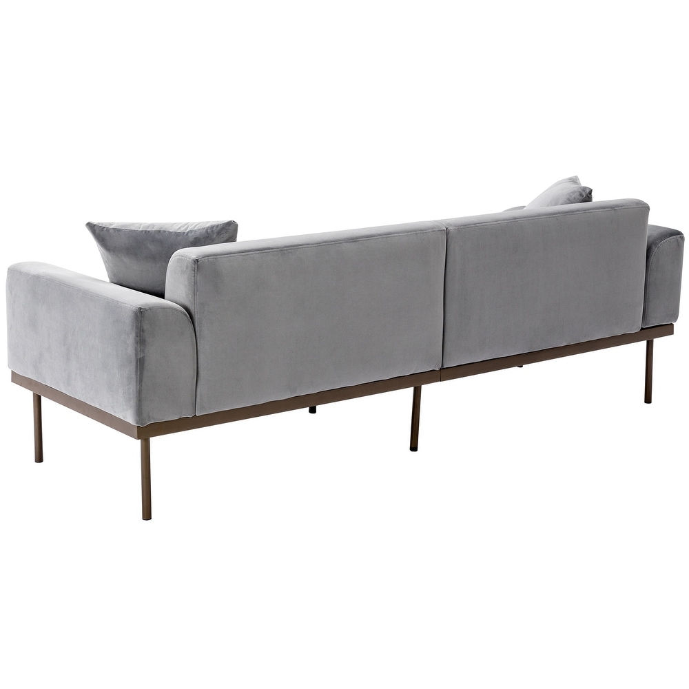 Modern Velvet Sofa with Metal Legs Loveseat Sofa Couch