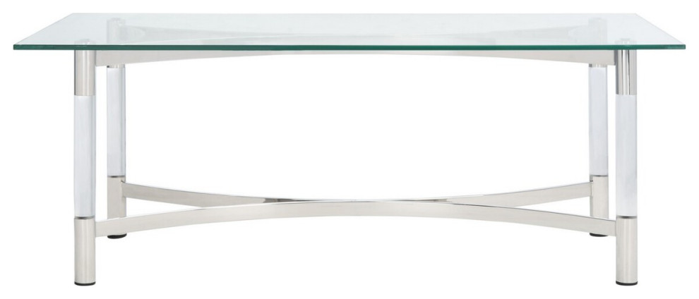 Safavieh Couture Letty Acrylic Coffee Table Silver   Contemporary   Coffee Tables   by Safavieh  Houzz