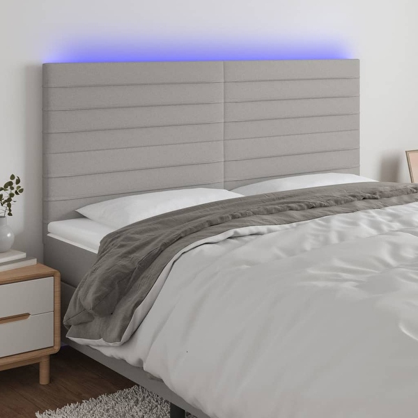 vidaXL LED Headboard Dark/Light Gray 39.4