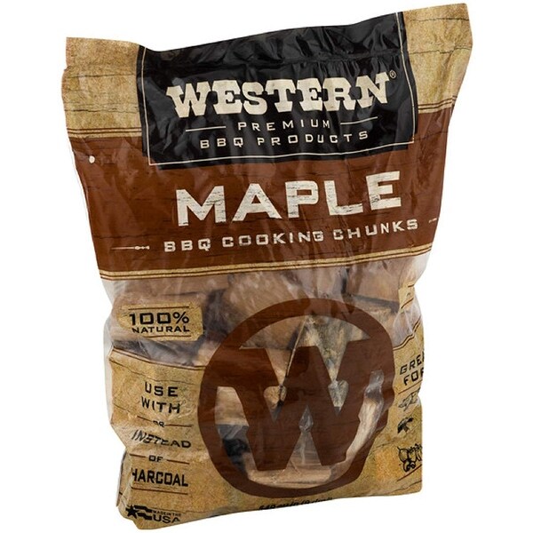 Western BBQ Maple Barbecue Flavor Wood Cooking Chunks for Grilling (2 Pack) - 8