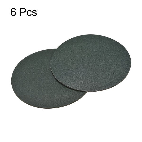 102mmRound Coasters PU Cup Mat Pad for Tableware Dark Green 6pcs - Dark Green