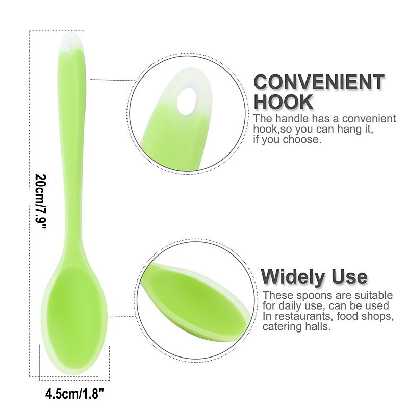 Silicone Dinner Dessert Spoon Serving Utensil For Kitchen Restaurant Coral