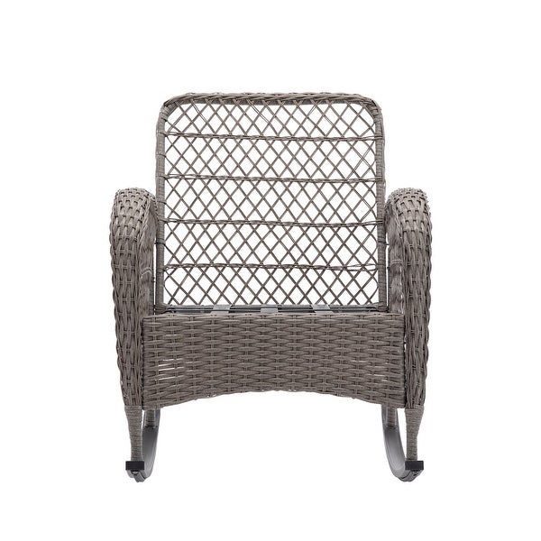 3pcs Outdoor Furniture Modern Wicker rocking chair set - Overstock - 37253099