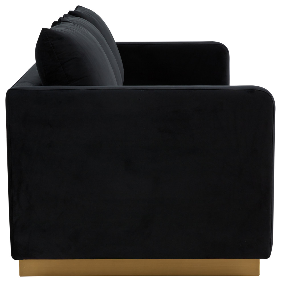 LeisureMod Nervo Modern Velvet Sofa With Gold Base   Contemporary   Sofas   by LeisureMod  Houzz