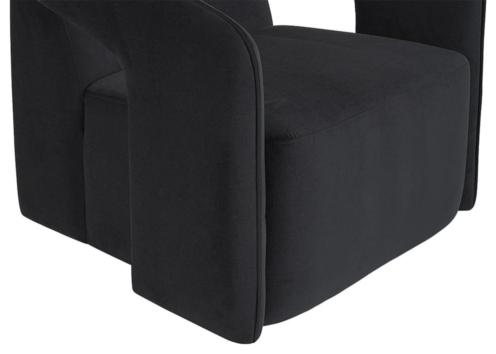 Madera Swivel Lounge Chair  Abbington Black   Transitional   Armchairs And Accent Chairs   by Peachtree Fine Furniture  Houzz