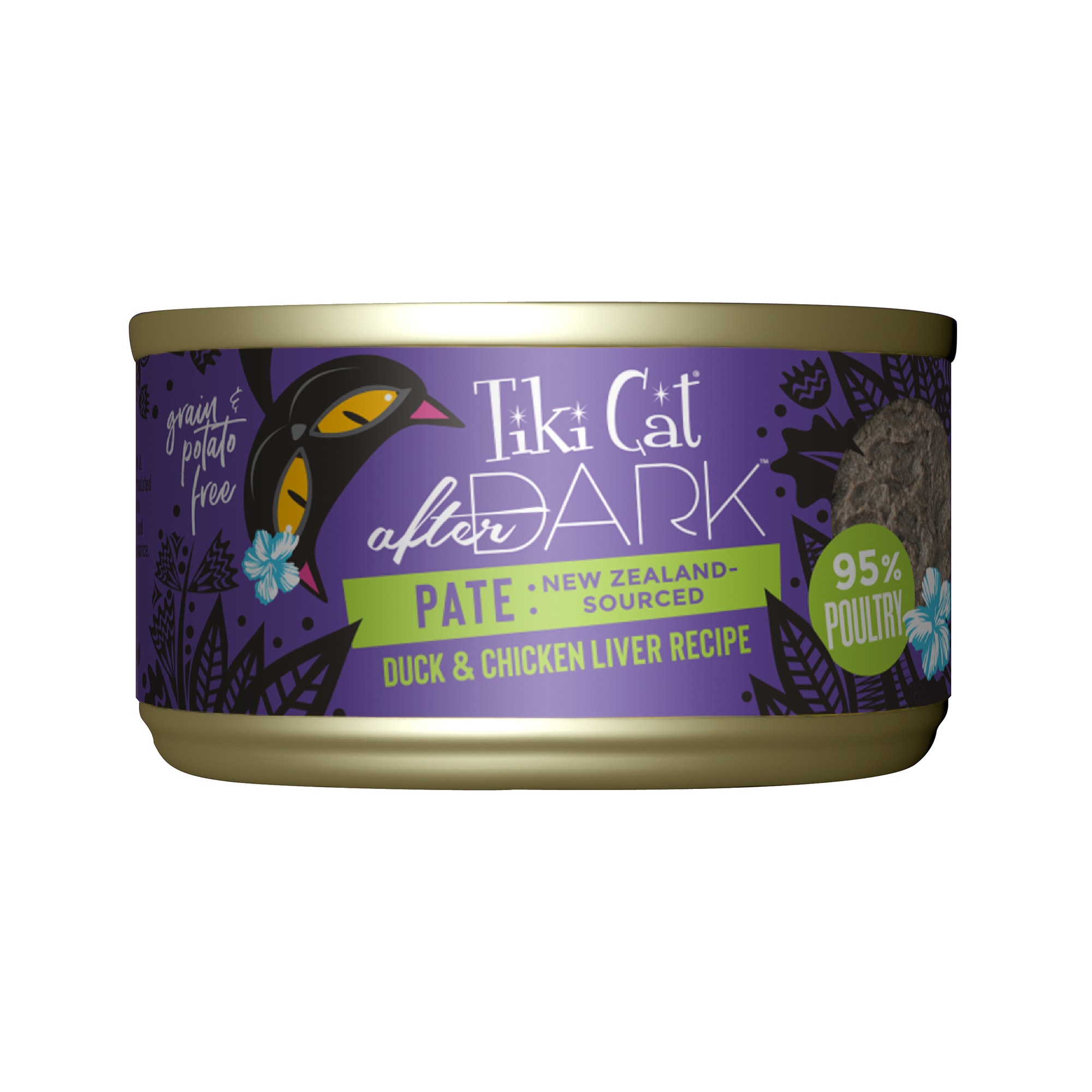 Tiki Cat After Dark Duck Pate Wet Food， 3 oz.