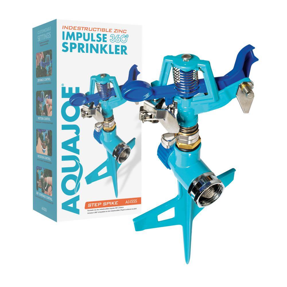 AQUA JOE 360-Degree Indestructible Zinc Impulse Sprinkler AJ-ISSS