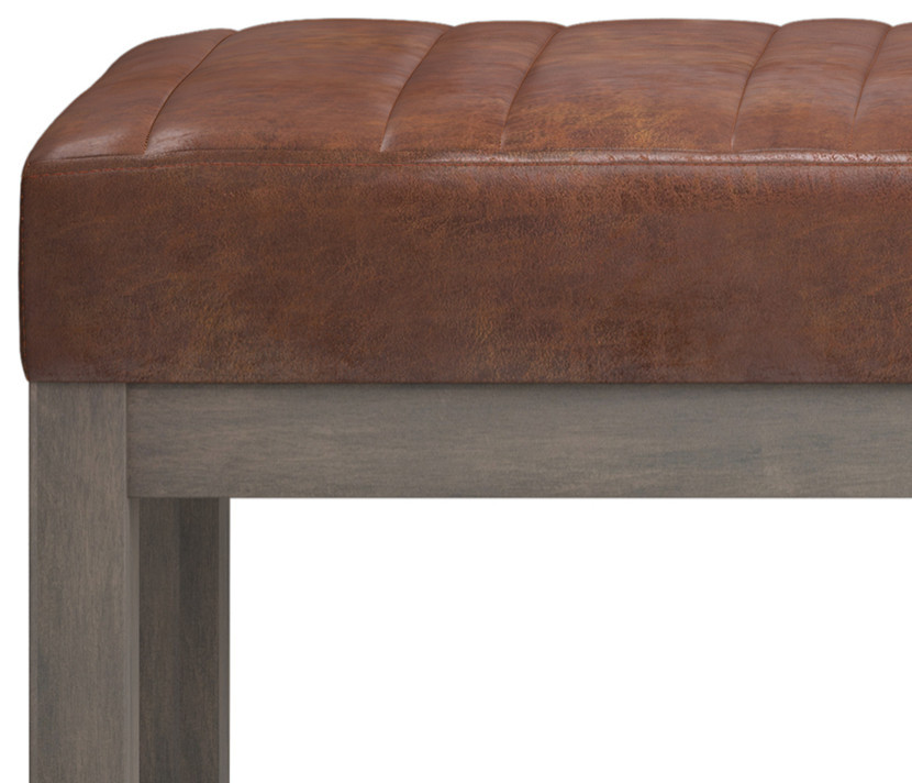 Casey Ottoman Bench  Faux Leather   Transitional   Upholstered Benches   by Simpli Home Ltd.  Houzz