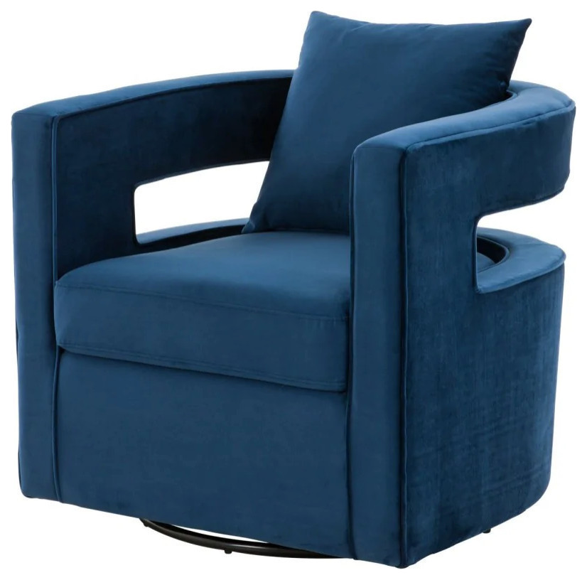 Lana Modern Blue Velvet Swivel Accent Chair   Contemporary   Armchairs And Accent Chairs   by Rustic Home Furniture Deco  Houzz