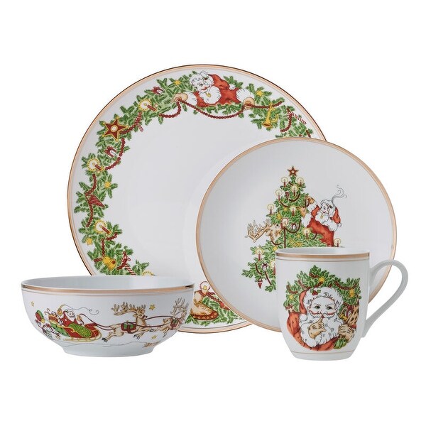 Fitz and Floyd St. Nicholas 16PC Dinnerware Set