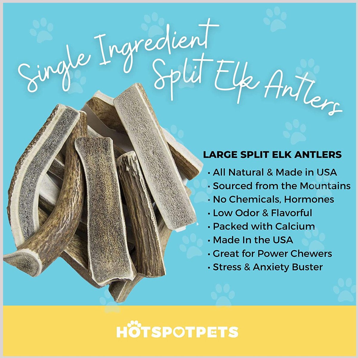 HOTSPOT PETS Split Large Elk Antlers 7-8-in Dog Chew Treats