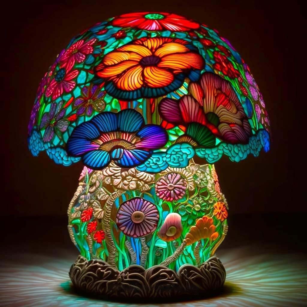 49% OFF - Stained Glass Plant Series Table Lamp